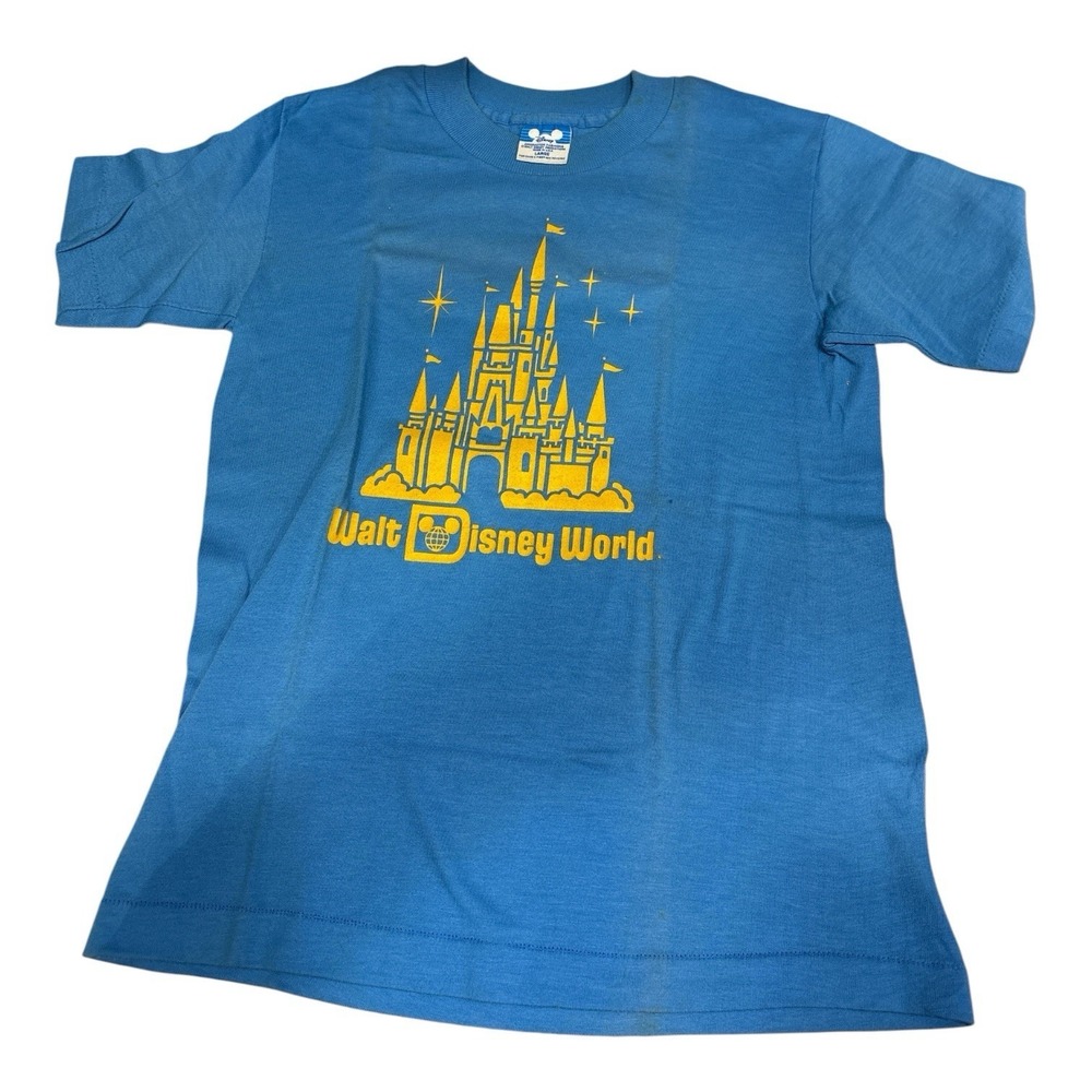 Vintage Walt Disney World Shirt 80s 90s Cinderella Castle Child Large